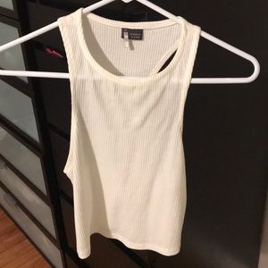 White semi crop top